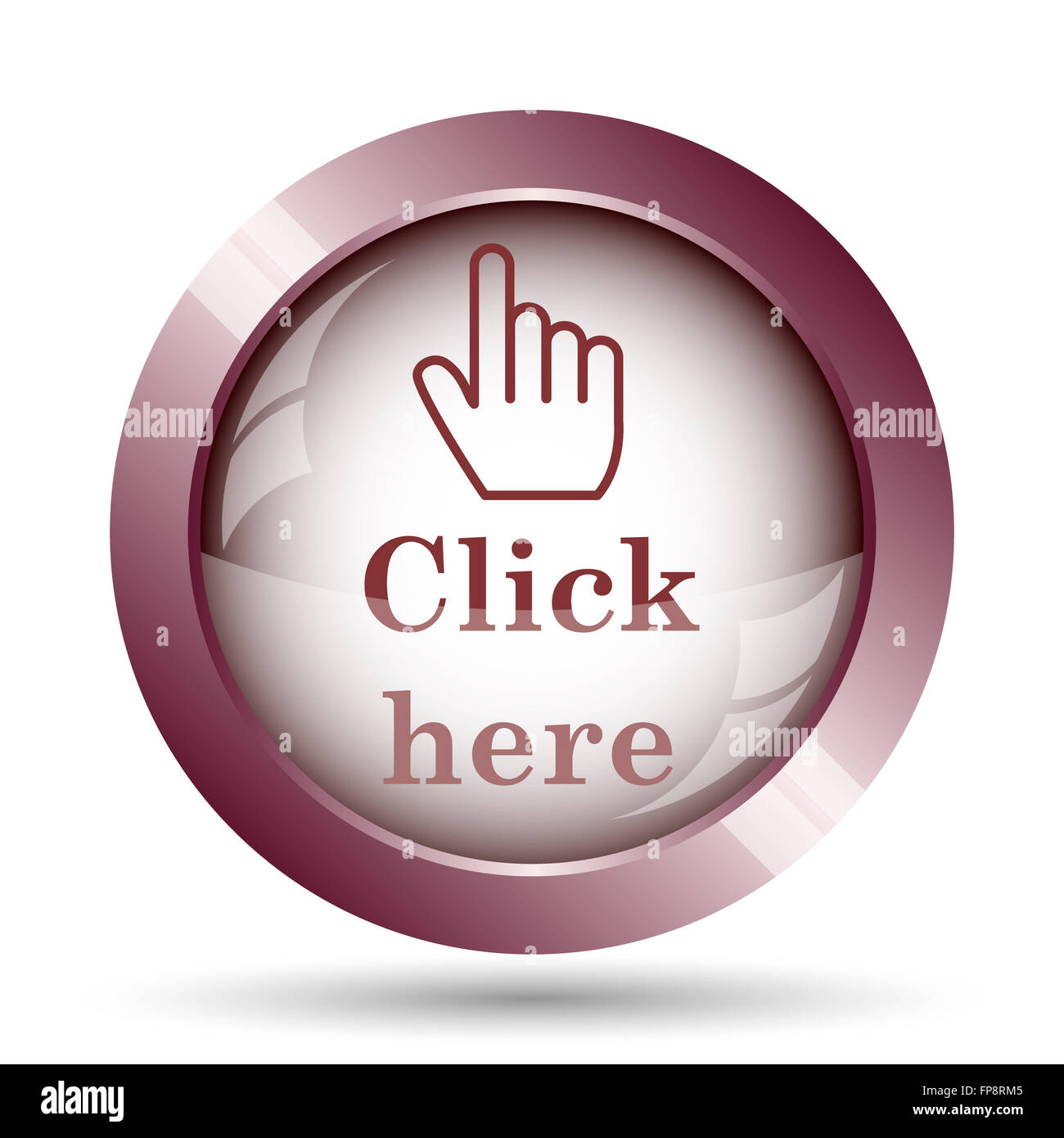 Click here icon. Internet button on white background Stock Photo - Alamy