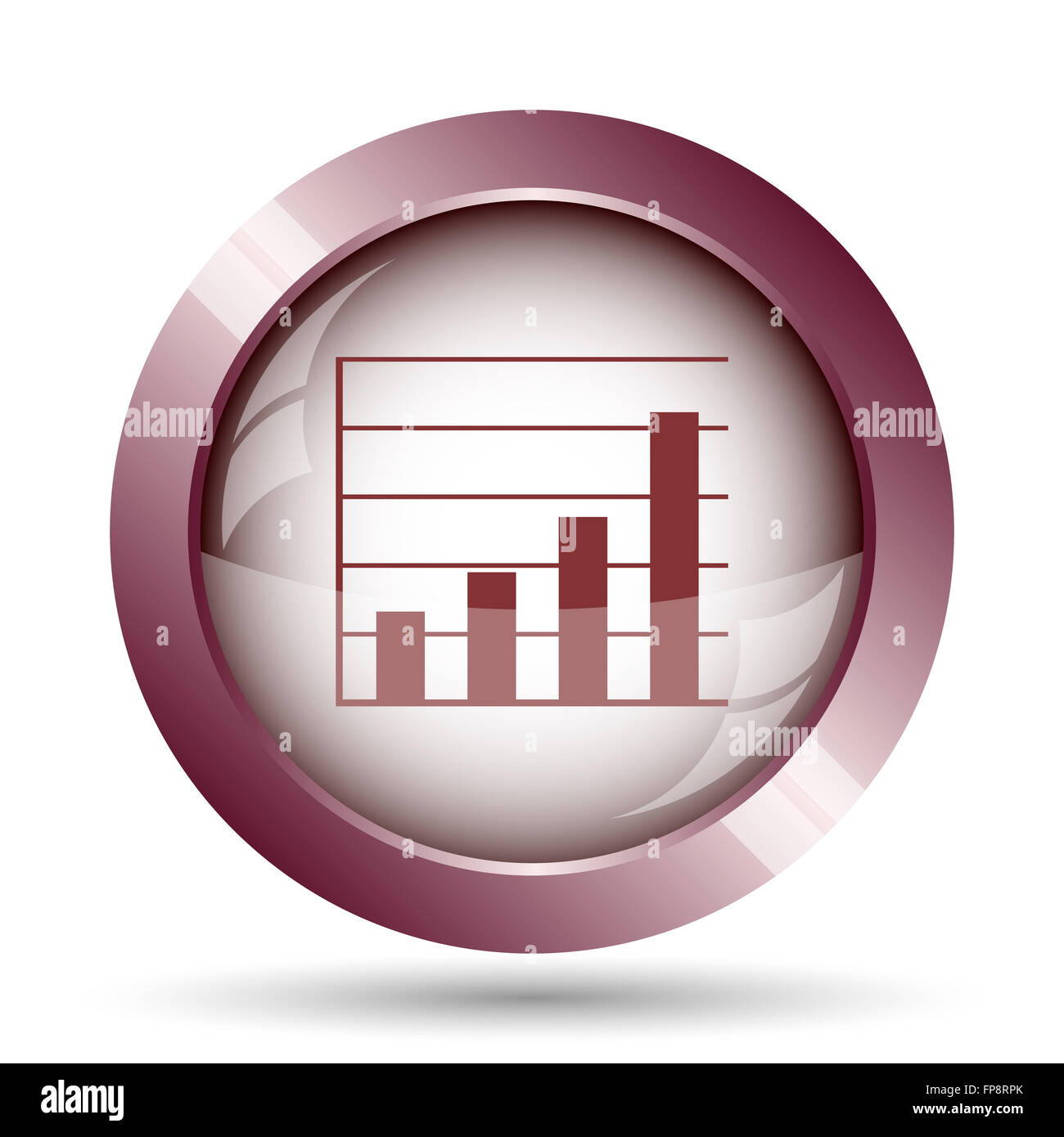 Chart bars icon. Internet button on white background Stock Photo - Alamy
