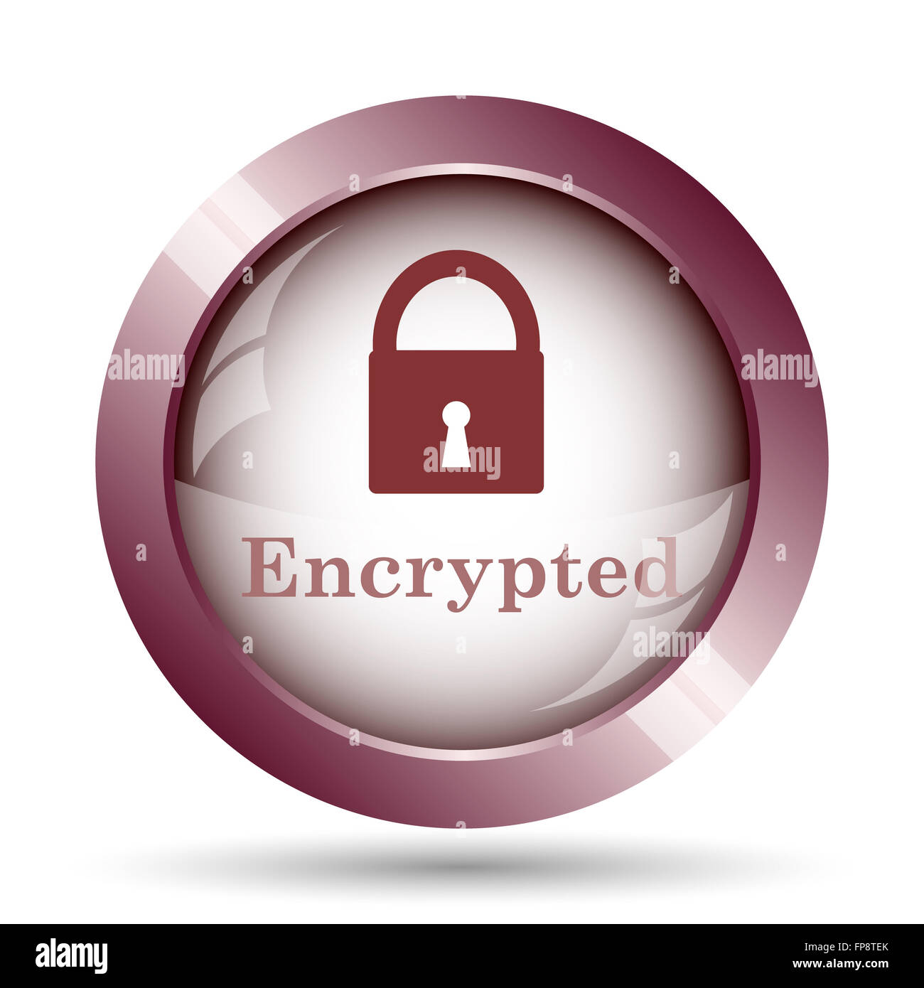 Encrypted icon. Internet button on white background Stock Photo - Alamy