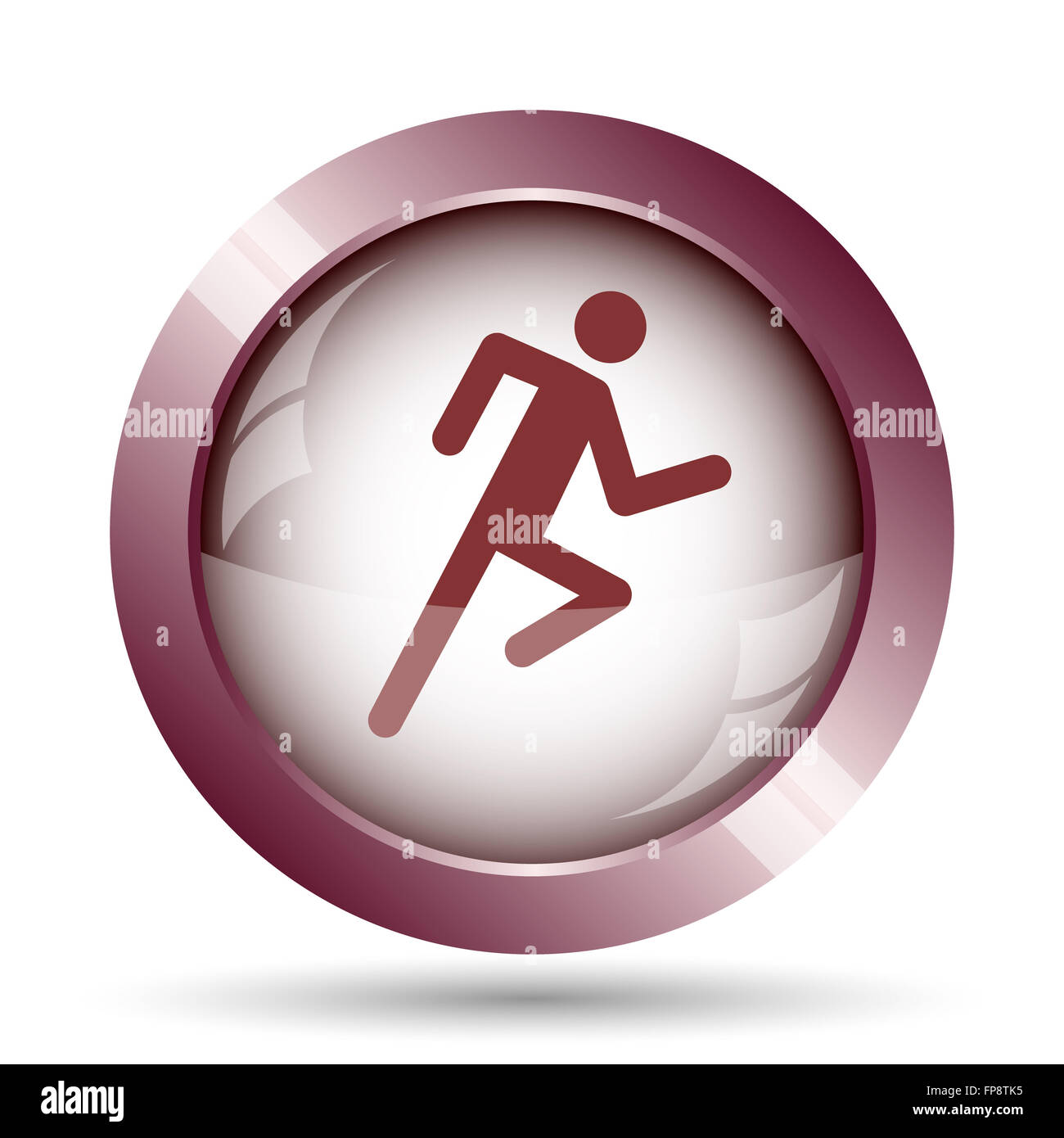 Running man icon. Internet button on white background Stock Photo - Alamy
