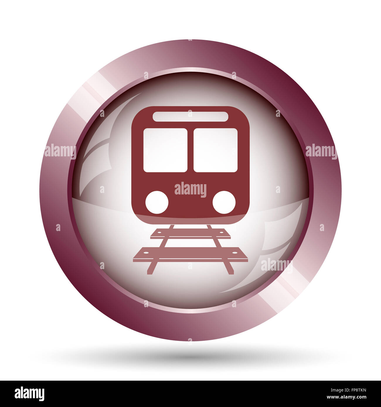 Train icon. Internet button on white background Stock Photo - Alamy