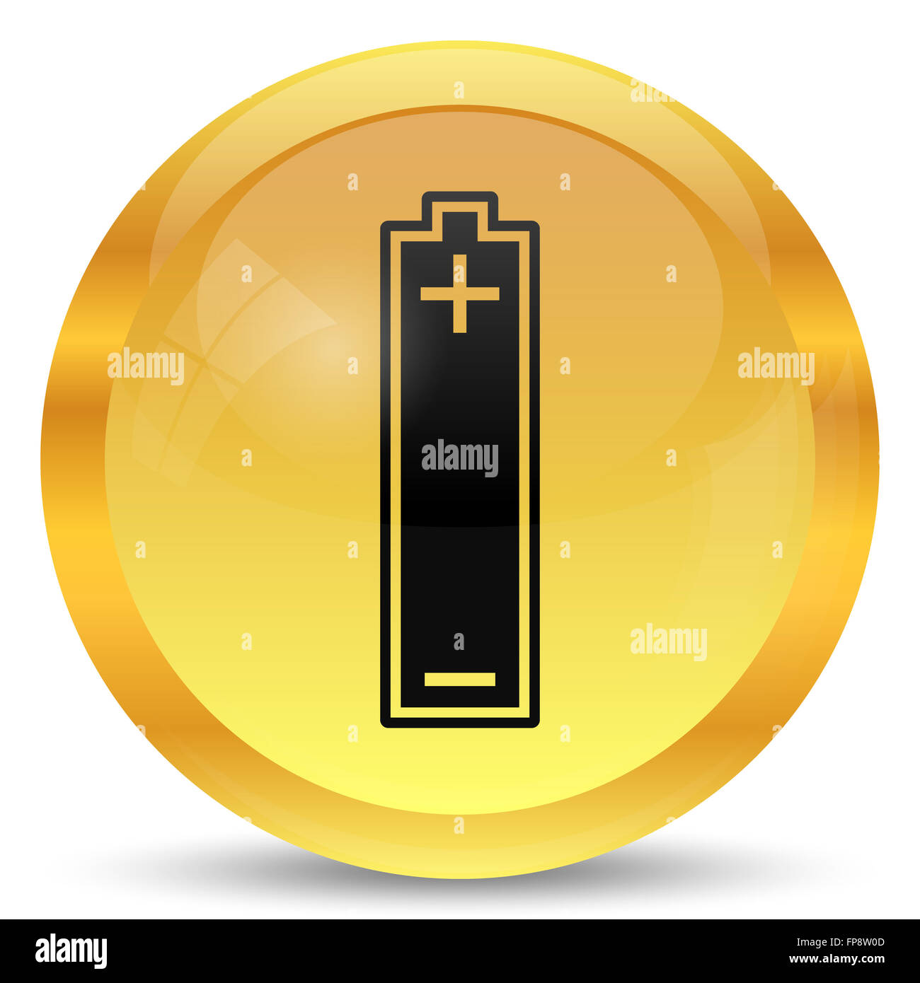 Battery icon. Internet button on white background Stock Photo - Alamy