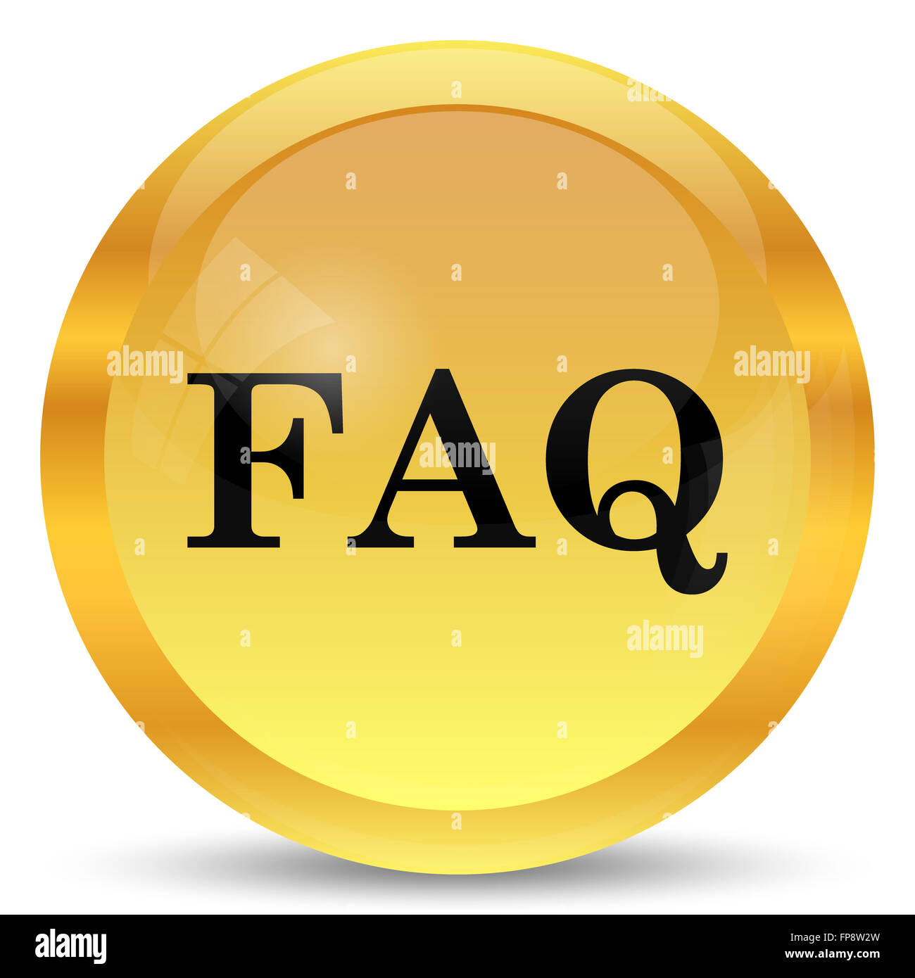 FAQ icon. Internet button on white background Stock Photo - Alamy
