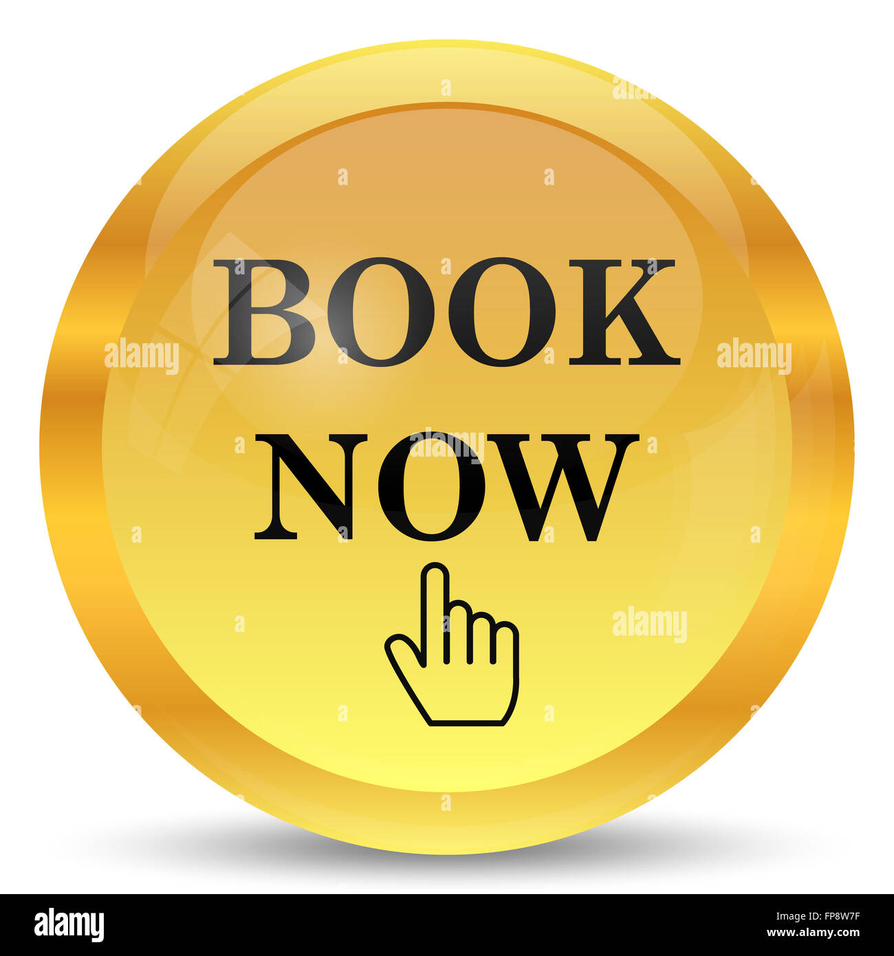 Book now icon. Internet button on white background Stock Photo - Alamy