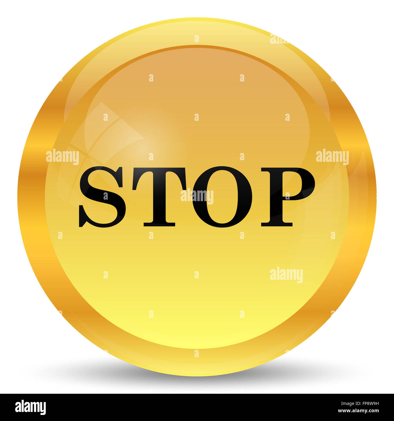 Stop icon. Internet button on white background Stock Photo - Alamy