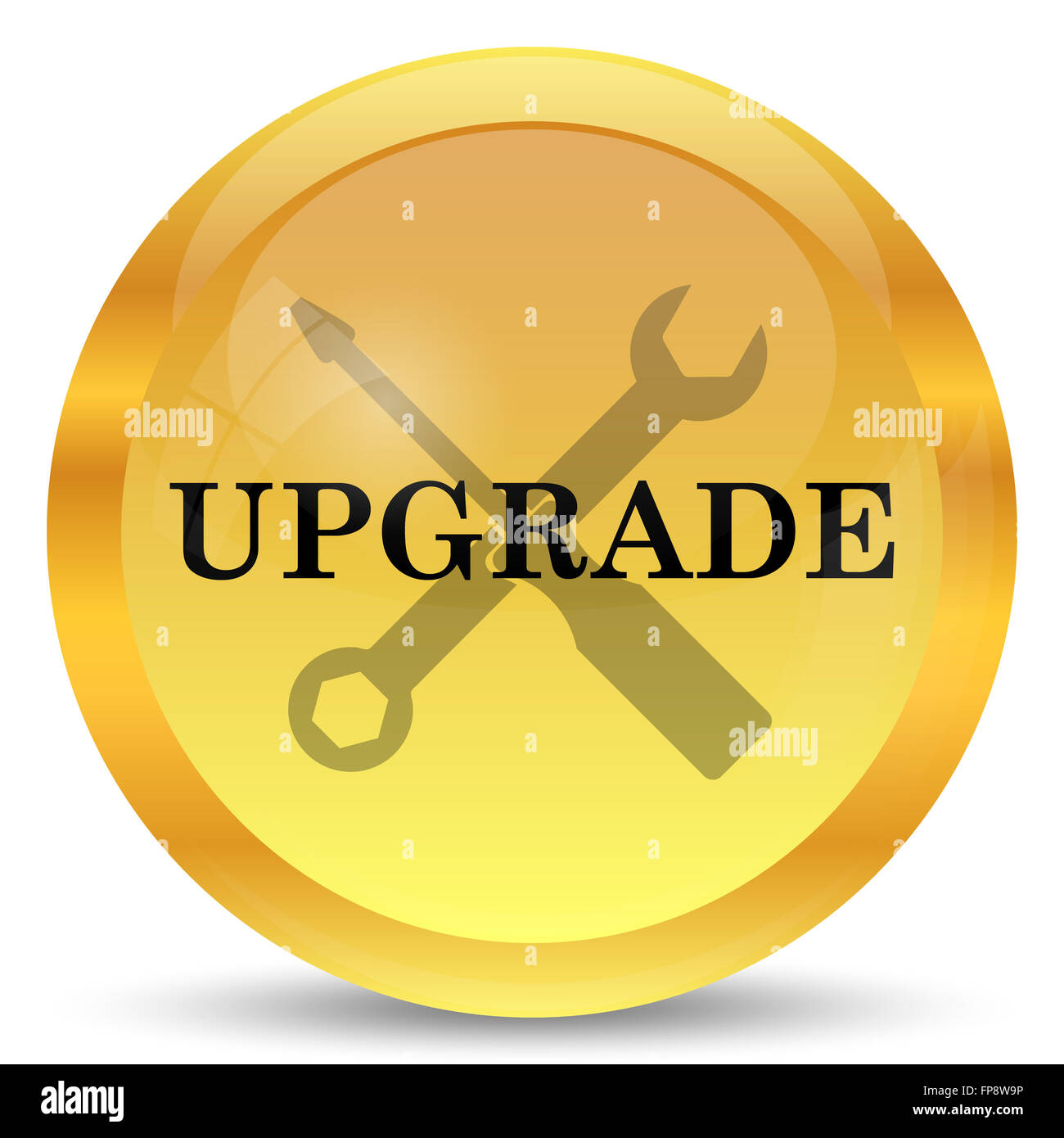 Upgrade icon. Internet button on white background Stock Photo - Alamy