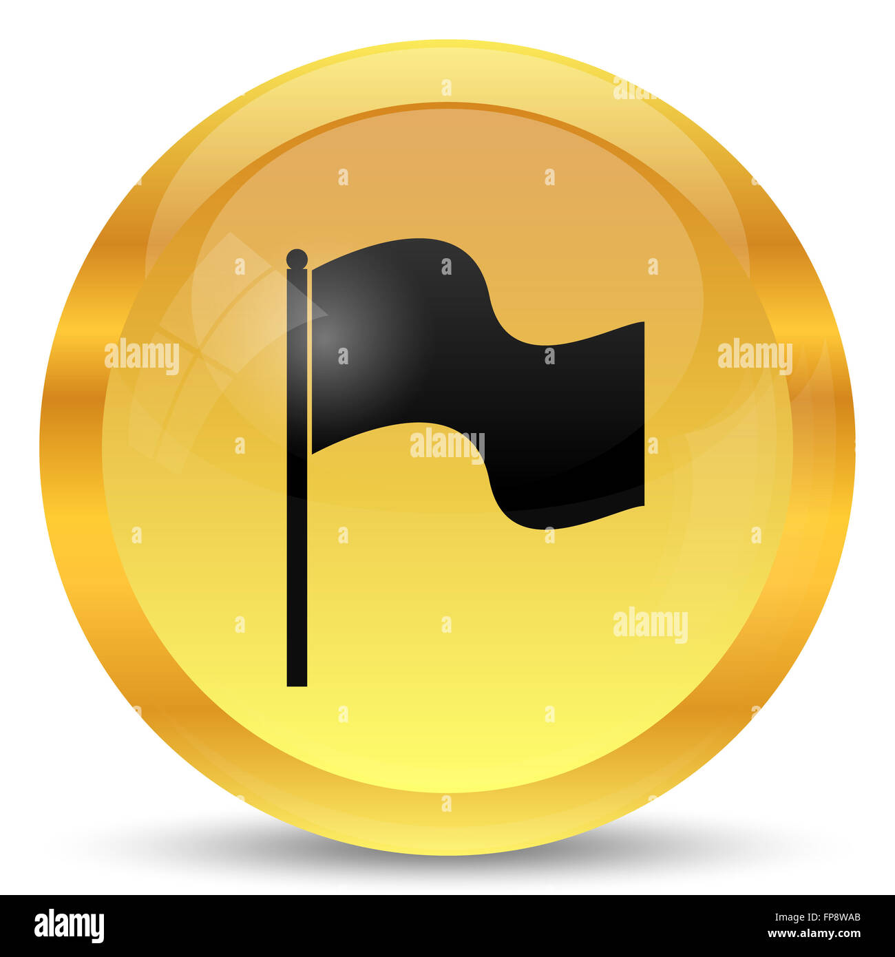 Flag icon. Internet button on white background Stock Photo - Alamy