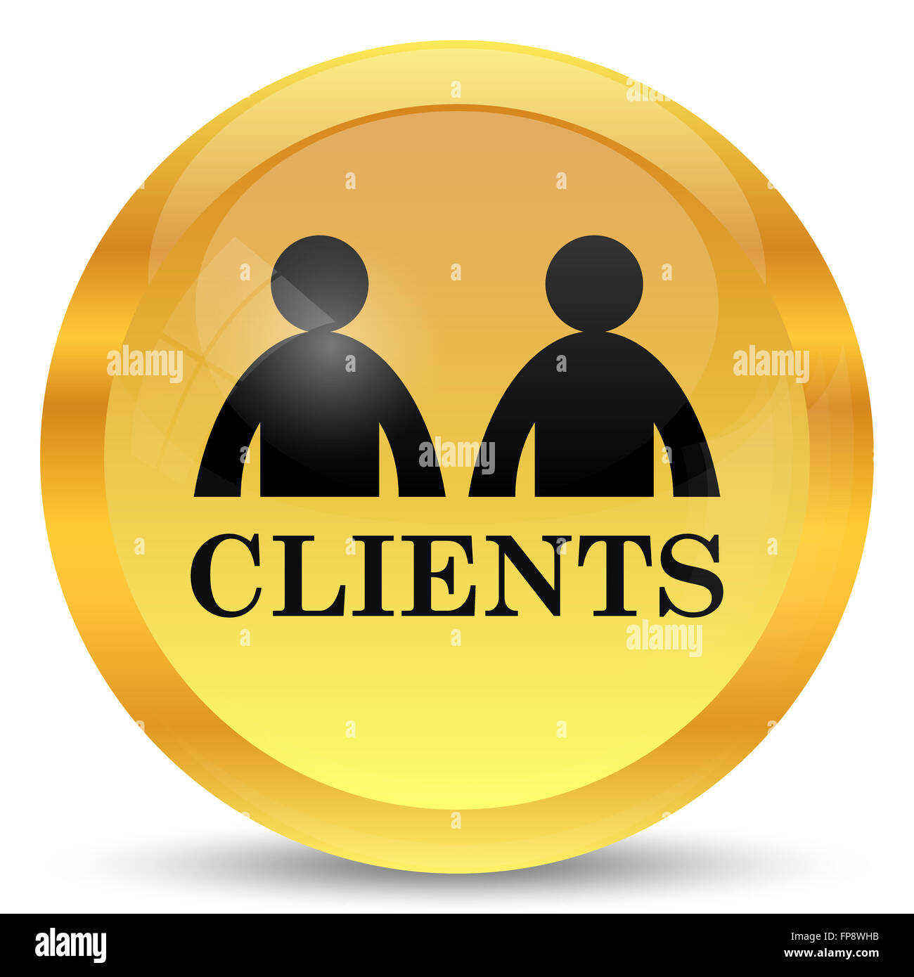 Clients icon. Internet button on white background Stock Photo - Alamy
