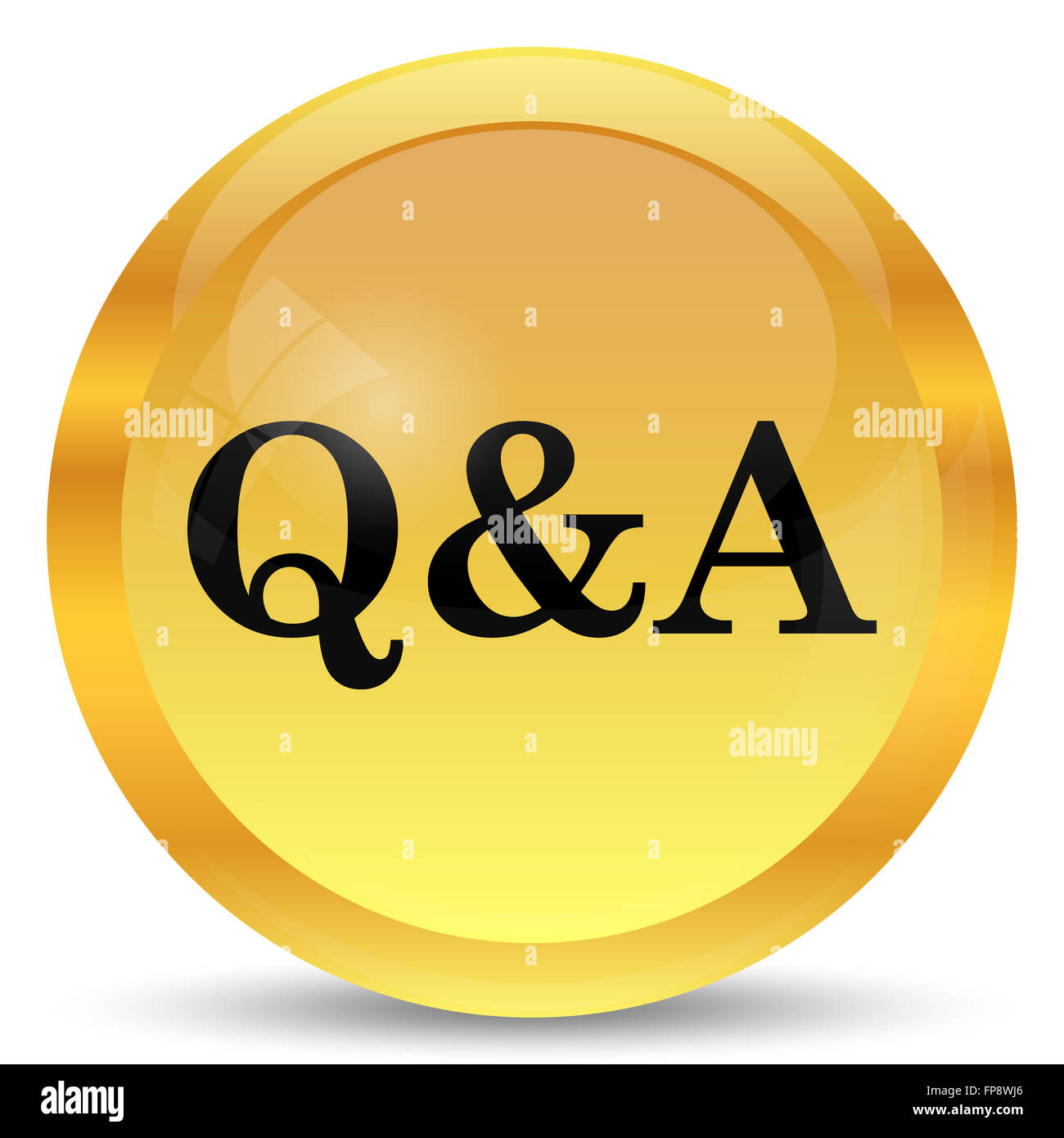 Q&A icon. Internet button on white background Stock Photo - Alamy