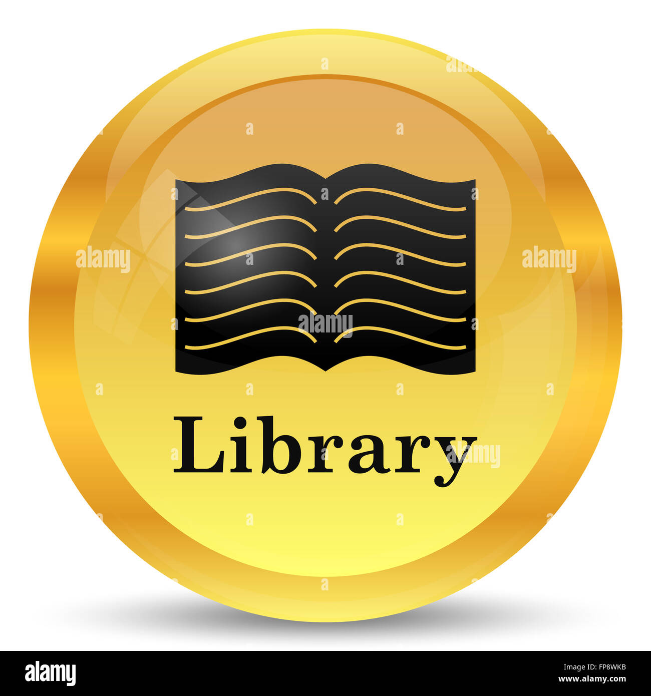 Library icon. Internet button on white background Stock Photo - Alamy