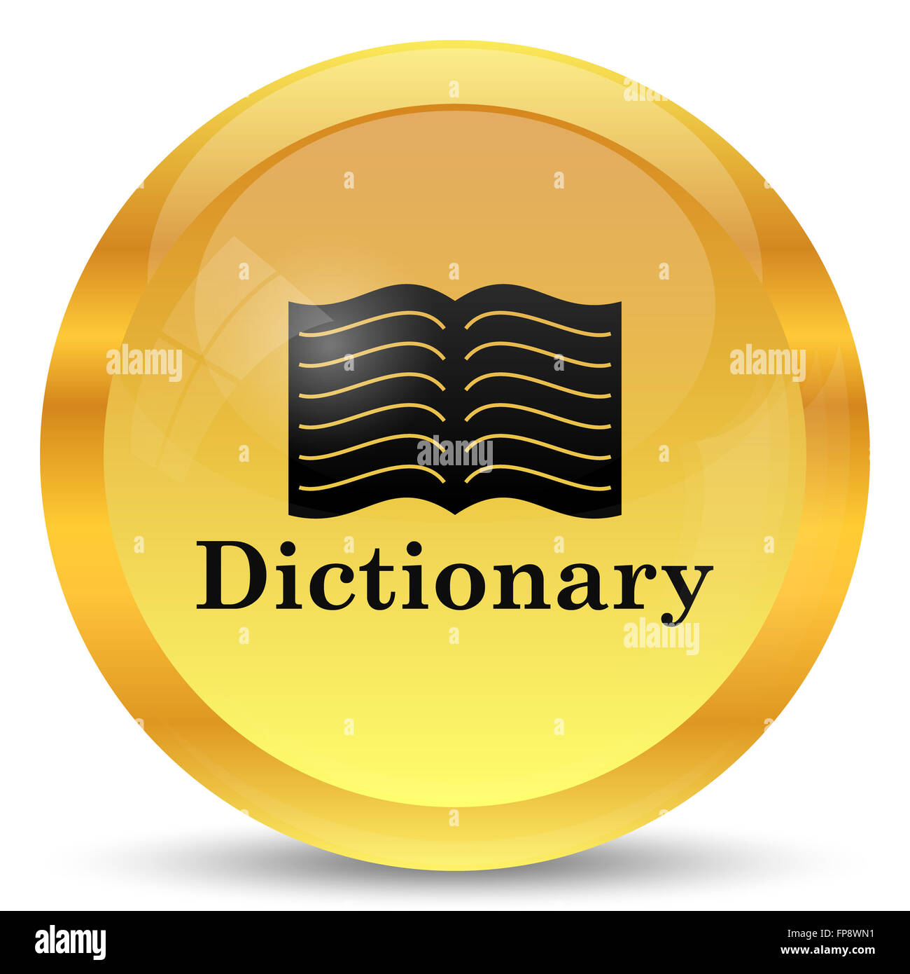 Dictionary icon. Internet button on white background Stock Photo - Alamy