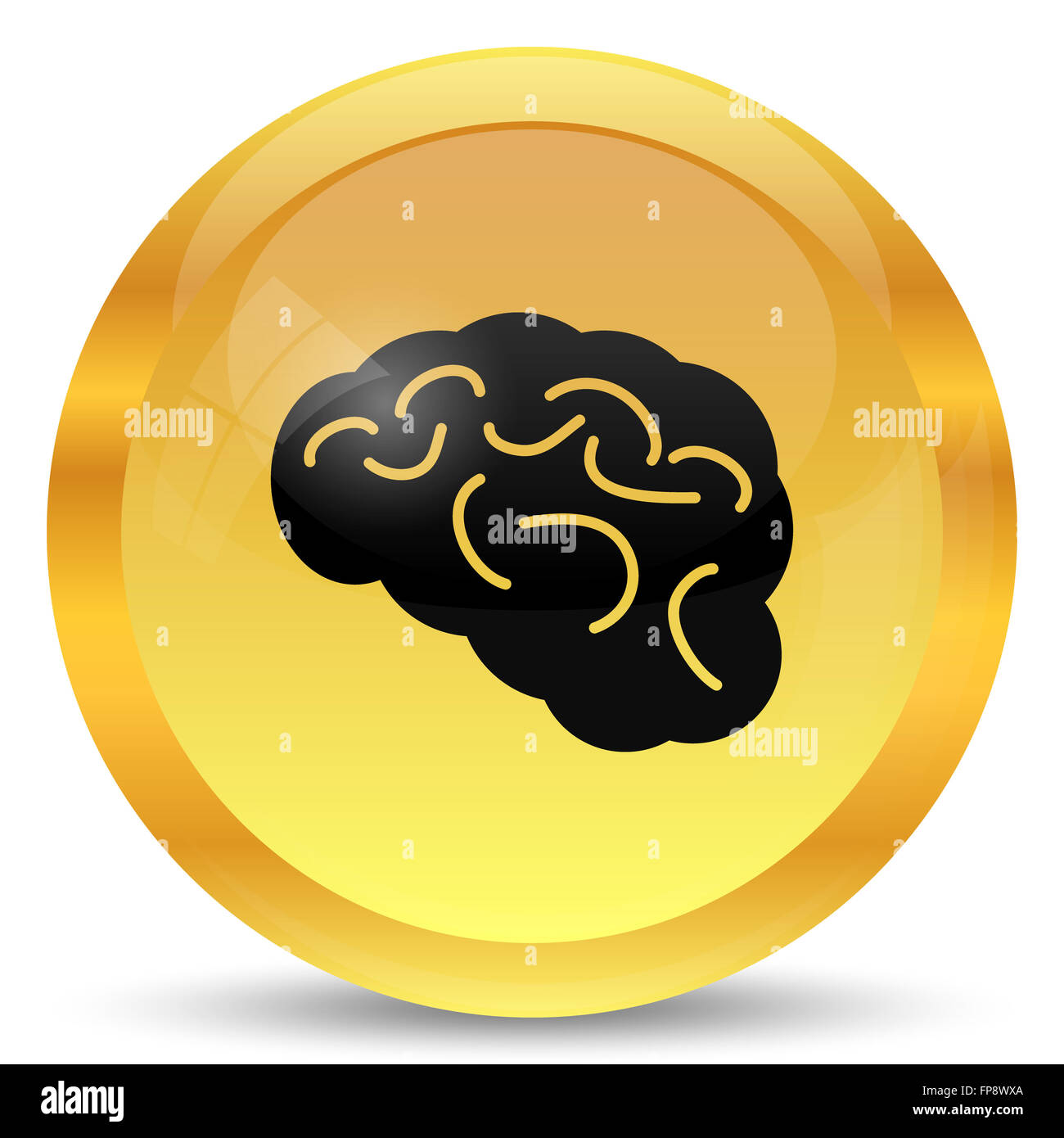 Brain icon. Internet button on white background Stock Photo - Alamy