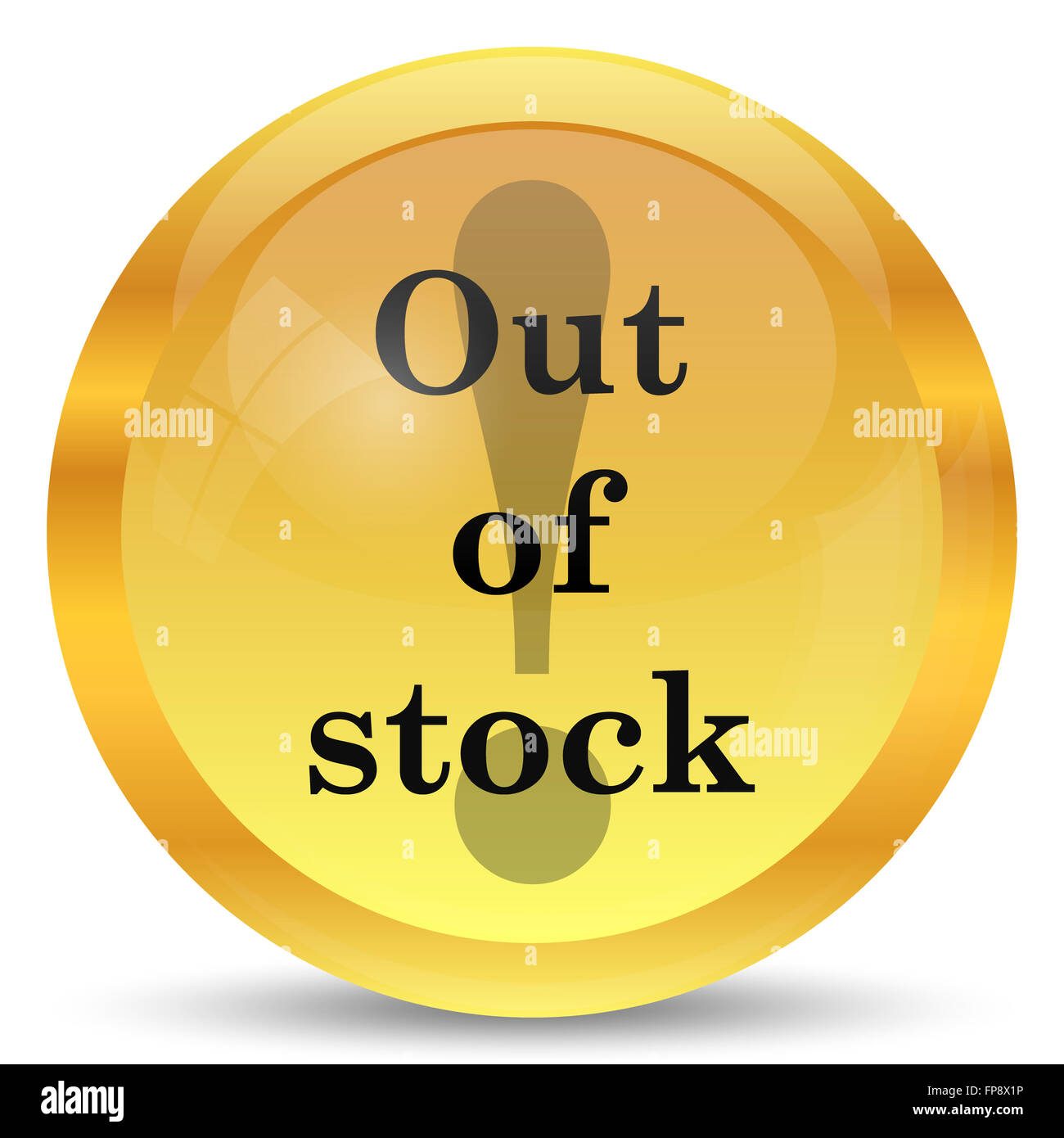 Out of stock icon. Internet button on white background Stock Photo - Alamy
