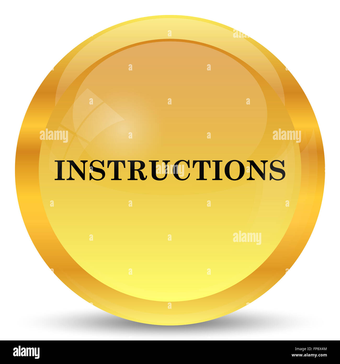 Instructions icon. Internet button on white background Stock Photo - Alamy