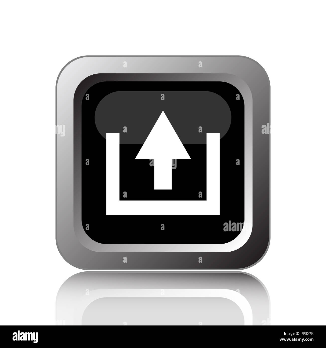 Upload icon. Internet button on white background Stock Photo - Alamy