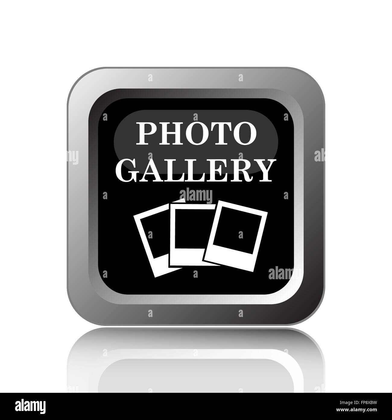 Photo gallery icon. Internet button on white background Stock Photo - Alamy