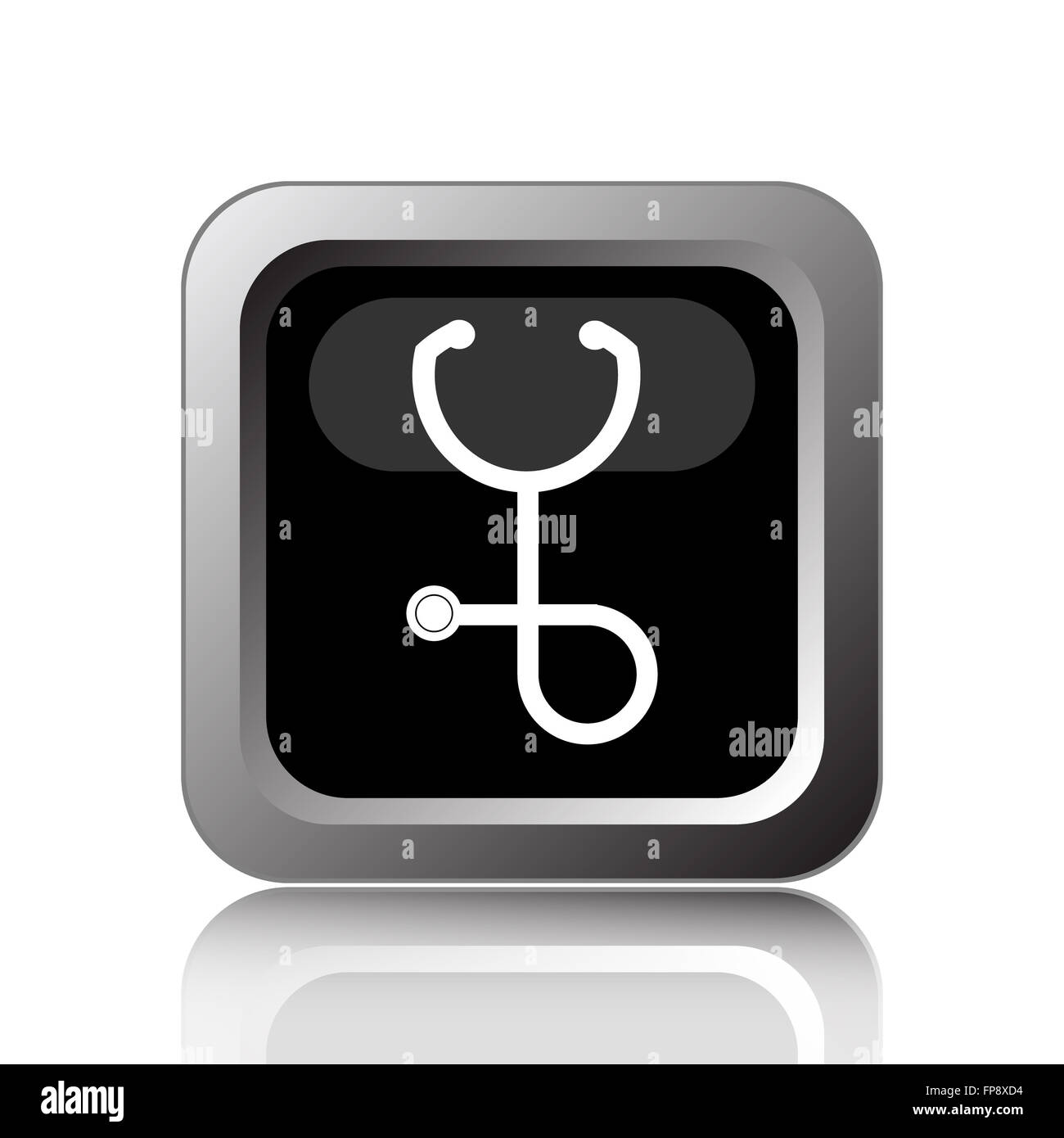 Stethoscope icon. Internet button on white background Stock Photo - Alamy