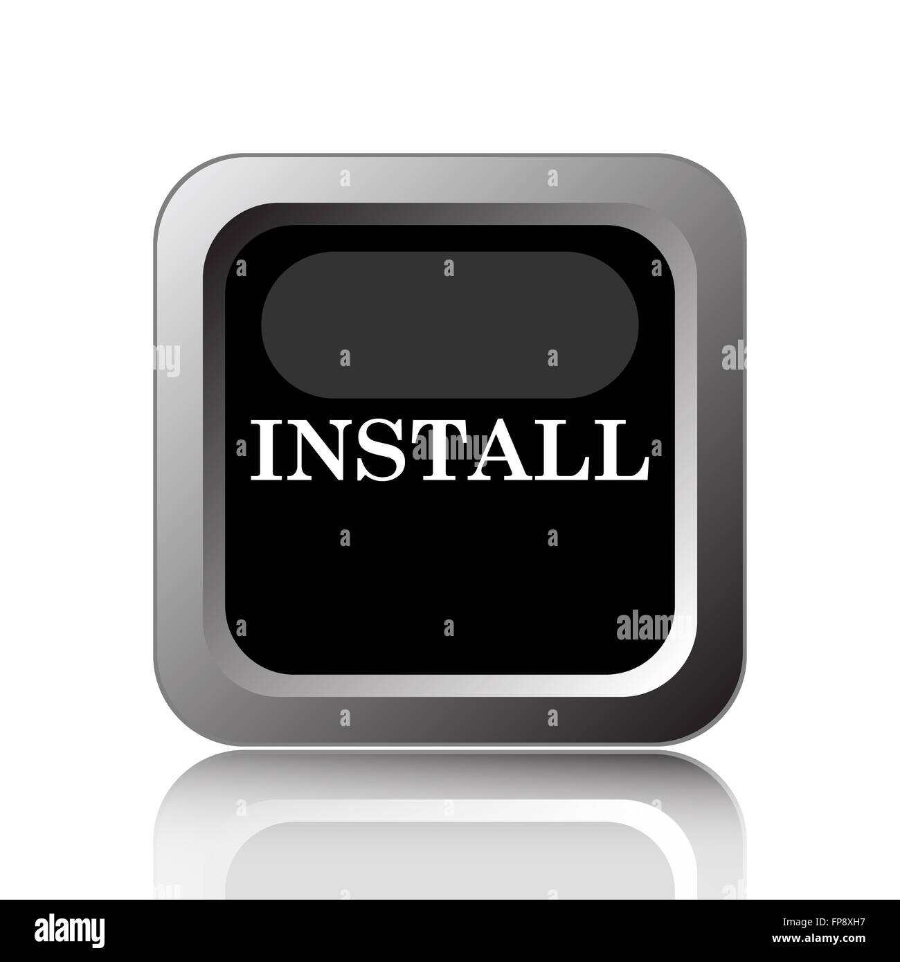 Install icon. Internet button on white background Stock Photo - Alamy