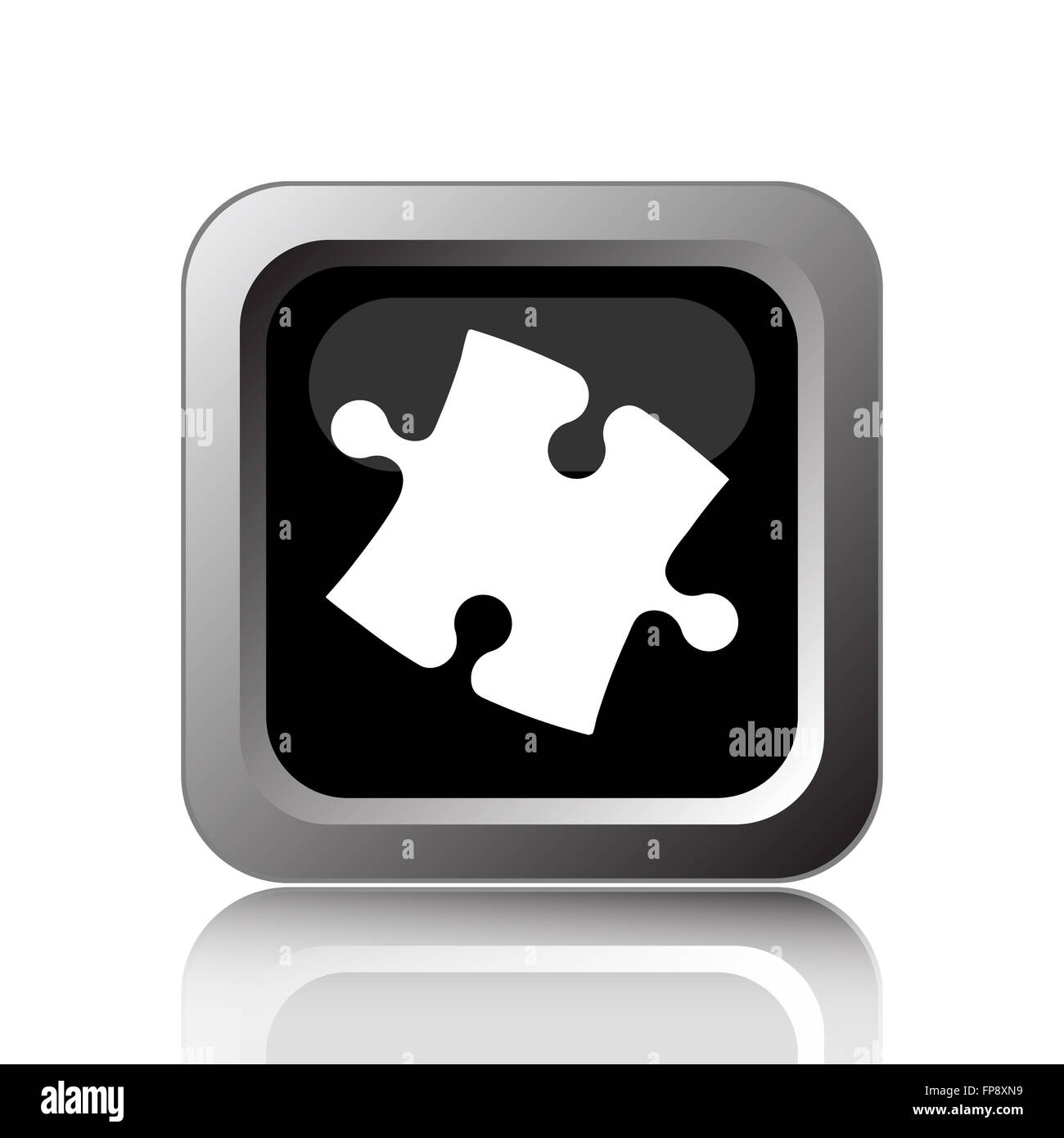 Puzzle piece icon. Internet button on white background Stock Photo - Alamy