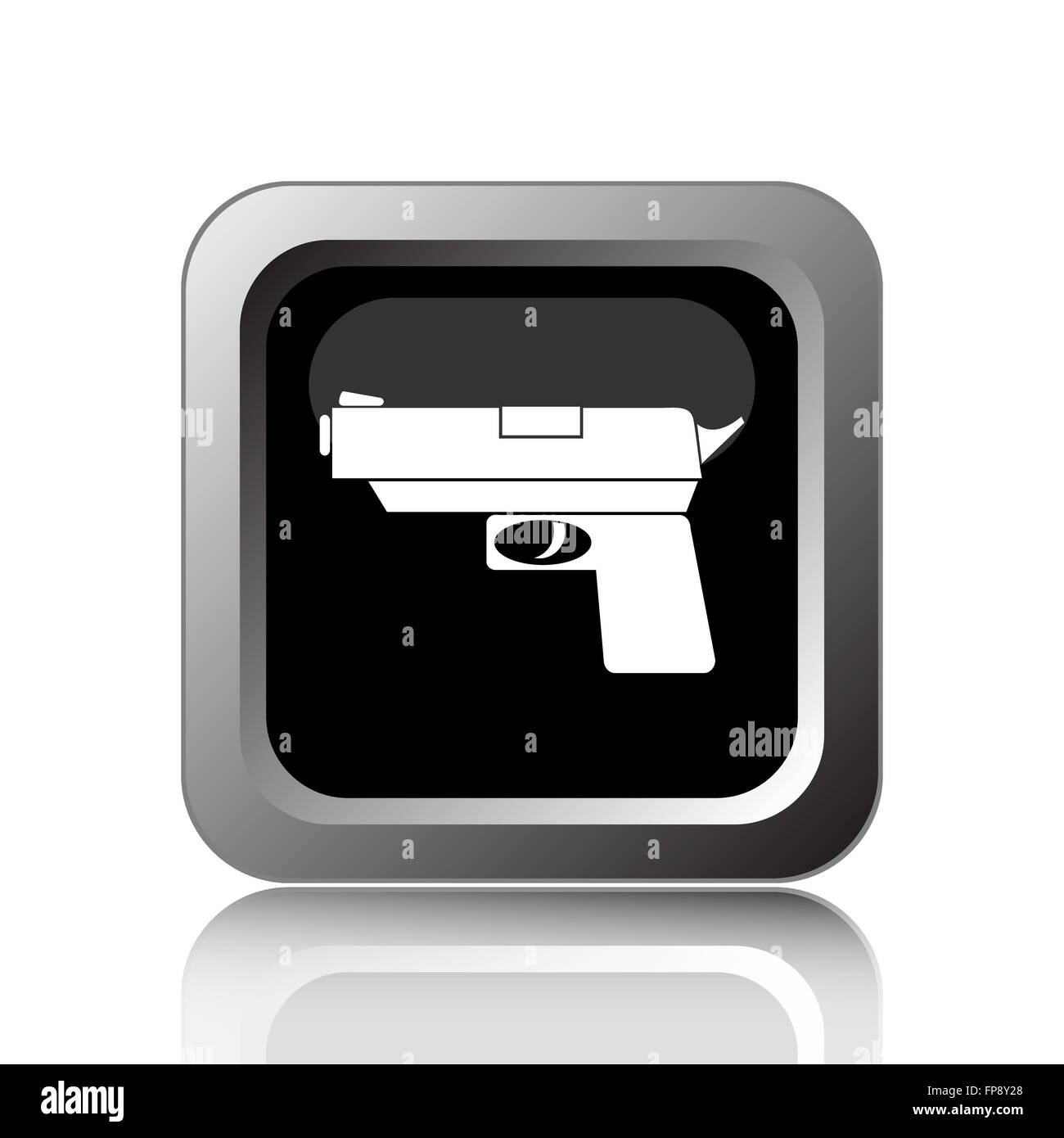 Gun icon. Internet button on white background Stock Photo - Alamy