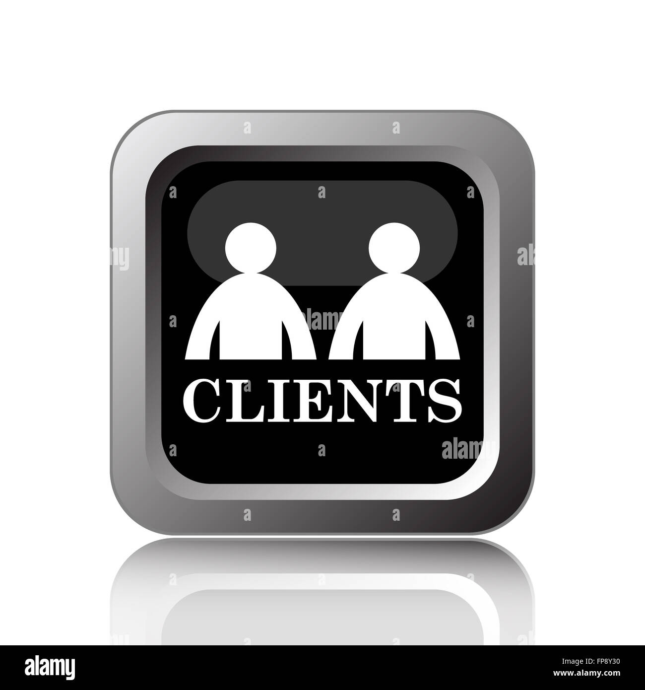 Clients icon. Internet button on white background Stock Photo - Alamy