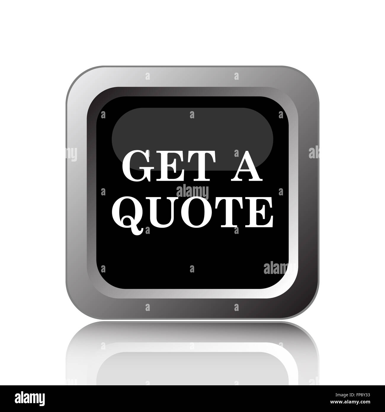 Get a quote icon. Internet button on white background Stock Photo - Alamy
