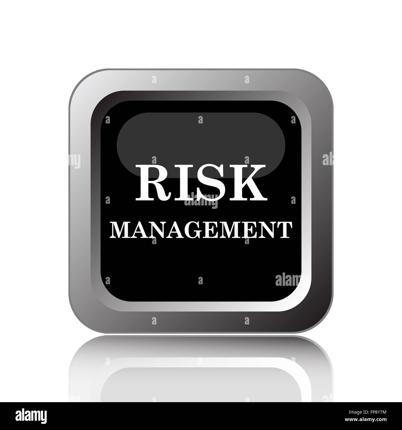 Risk management icon. Internet button on white background Stock Photo ...