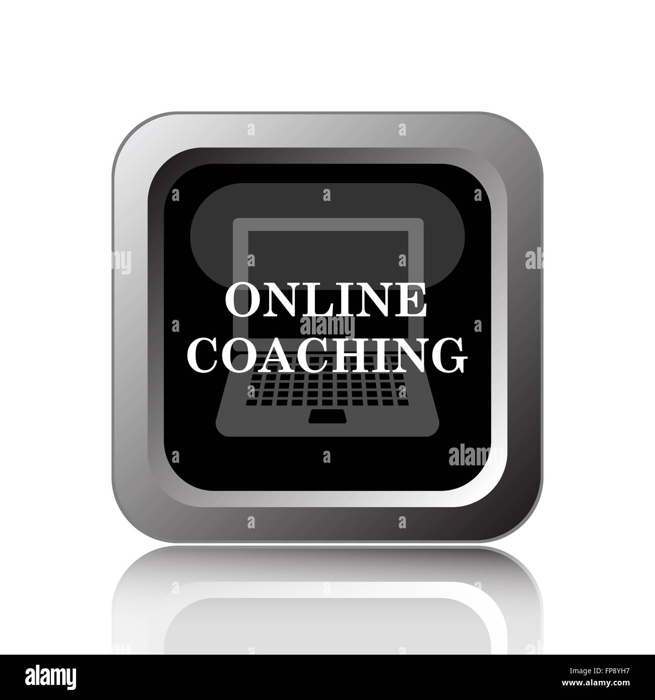 Online coaching icon. Internet button on white background Stock Photo ...