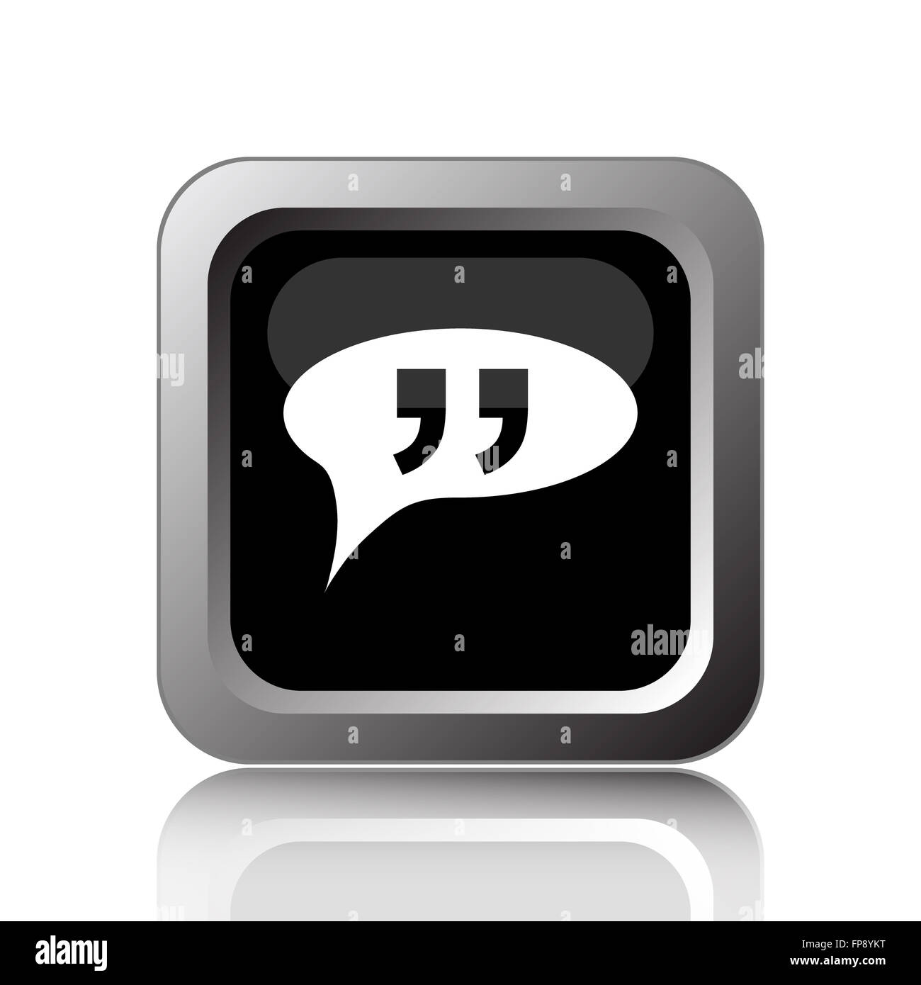 Double quotes icon. Internet button on white background Stock Photo - Alamy
