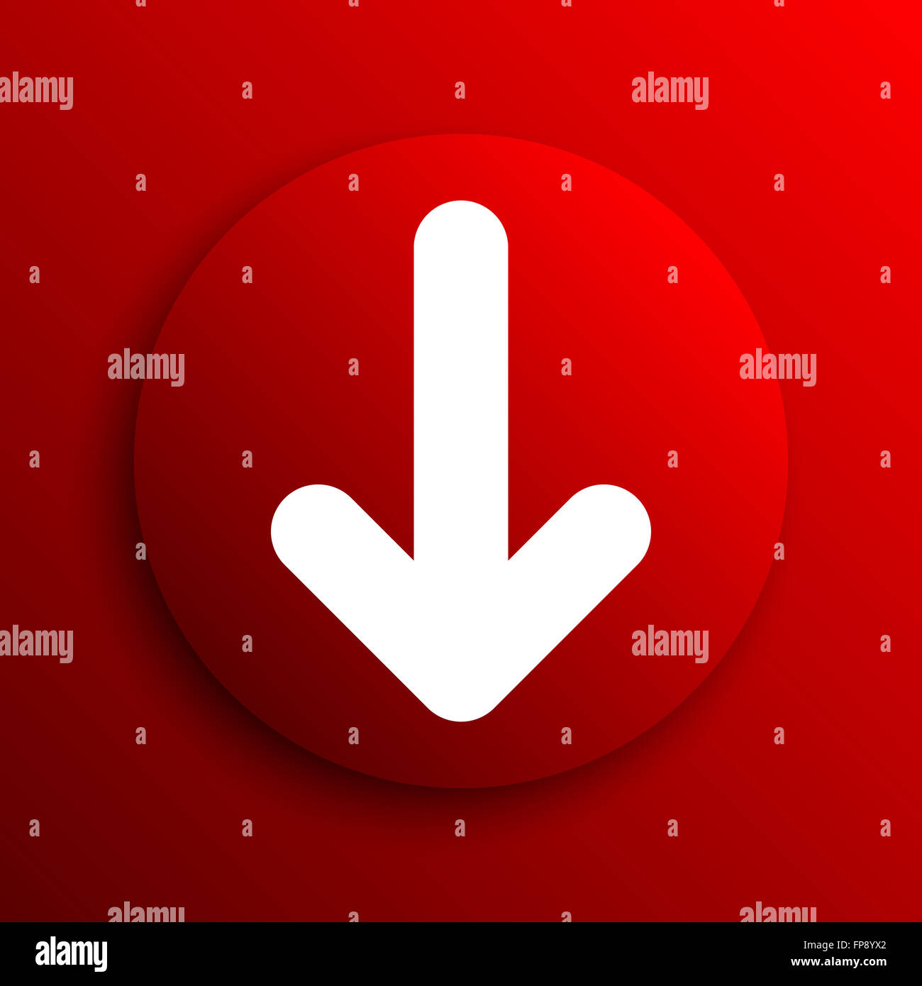 Down arrow icon. Internet button on white background Stock Photo - Alamy