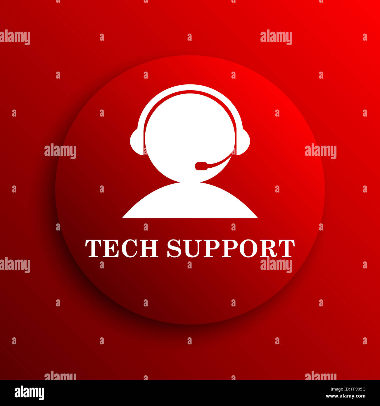 Tech support icon. Internet button on white background Stock Photo - Alamy