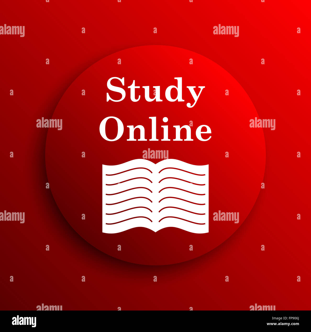 Study online icon. Internet button on white background Stock Photo - Alamy