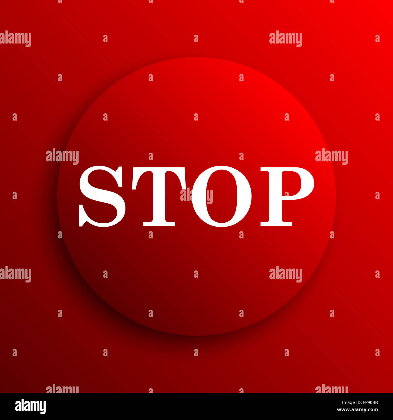 Stop icon. Internet button on white background Stock Photo - Alamy