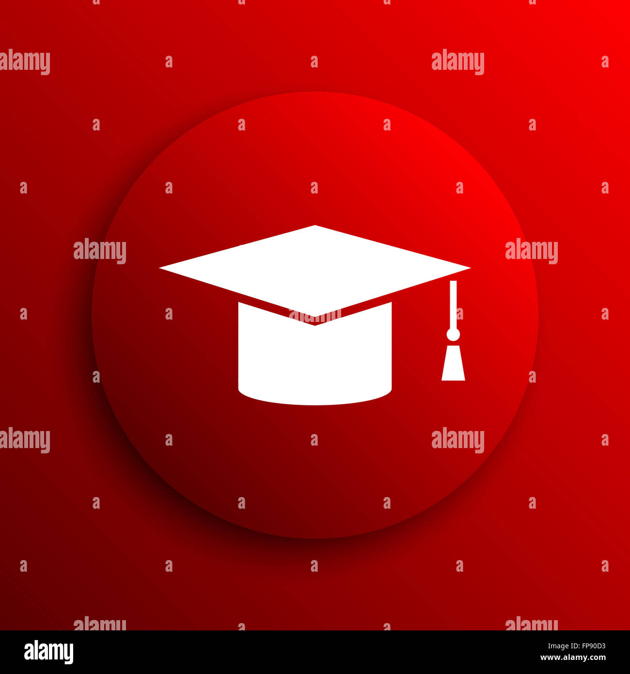 Graduation icon. Internet button on white background Stock Photo - Alamy