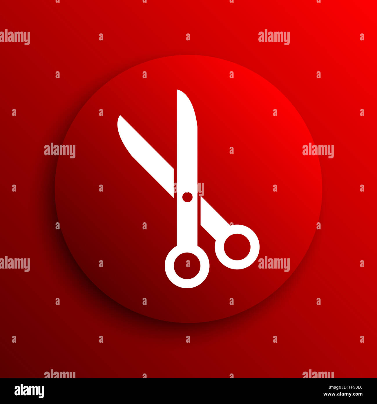 Cut icon. Internet button on white background Stock Photo - Alamy