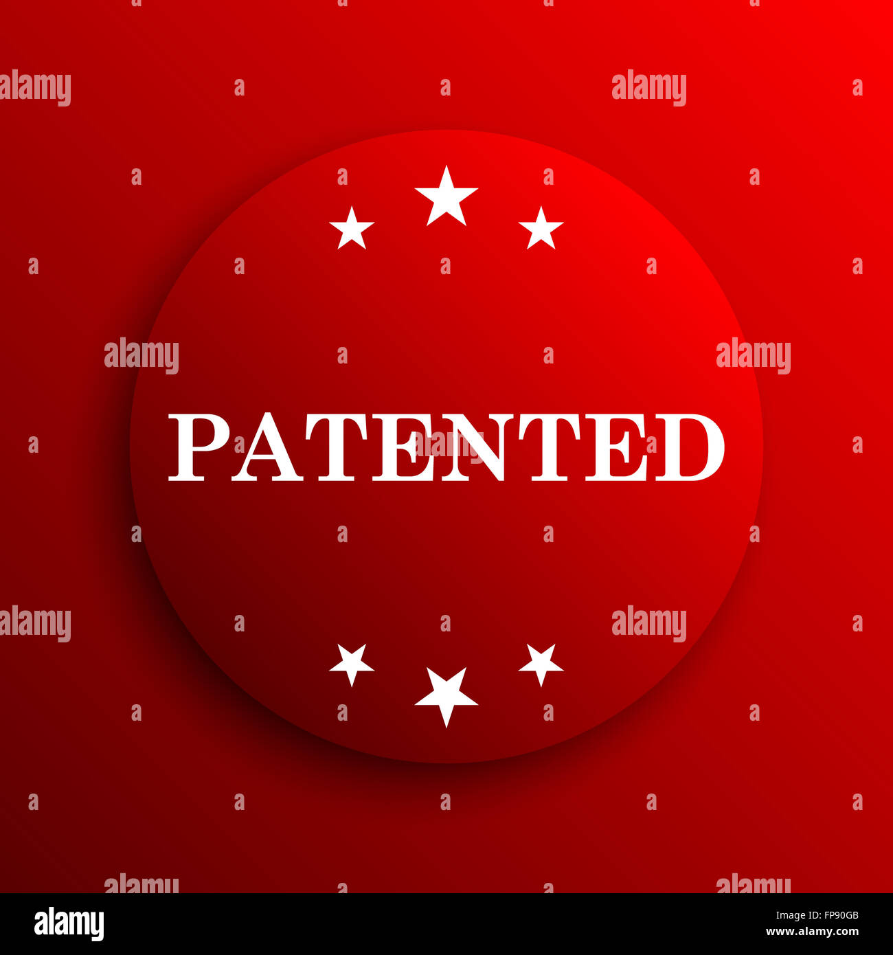 Patented icon. Internet button on white background Stock Photo - Alamy