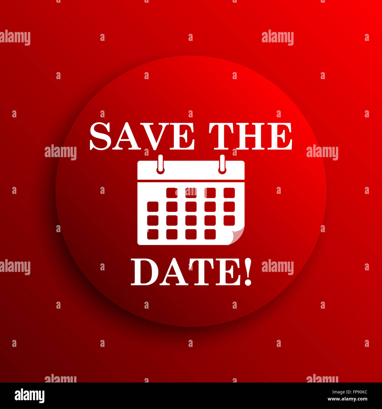 Save the date icon. Internet button on white background Stock Photo - Alamy