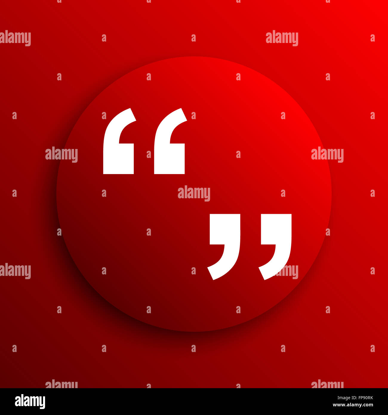 Quotation marks icon. Internet button on white background Stock Photo ...