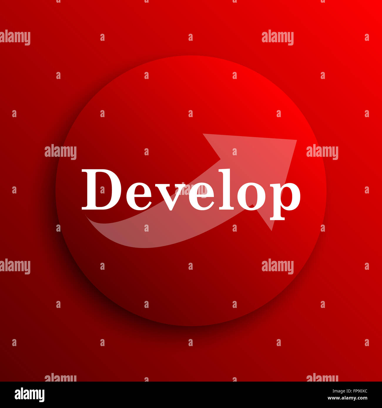 Develop icon. Internet button on white background Stock Photo - Alamy