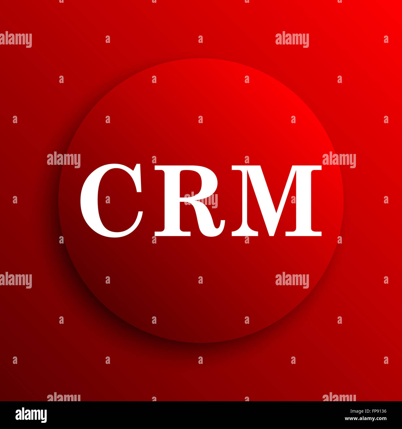 CRM icon. Internet button on white background Stock Photo - Alamy