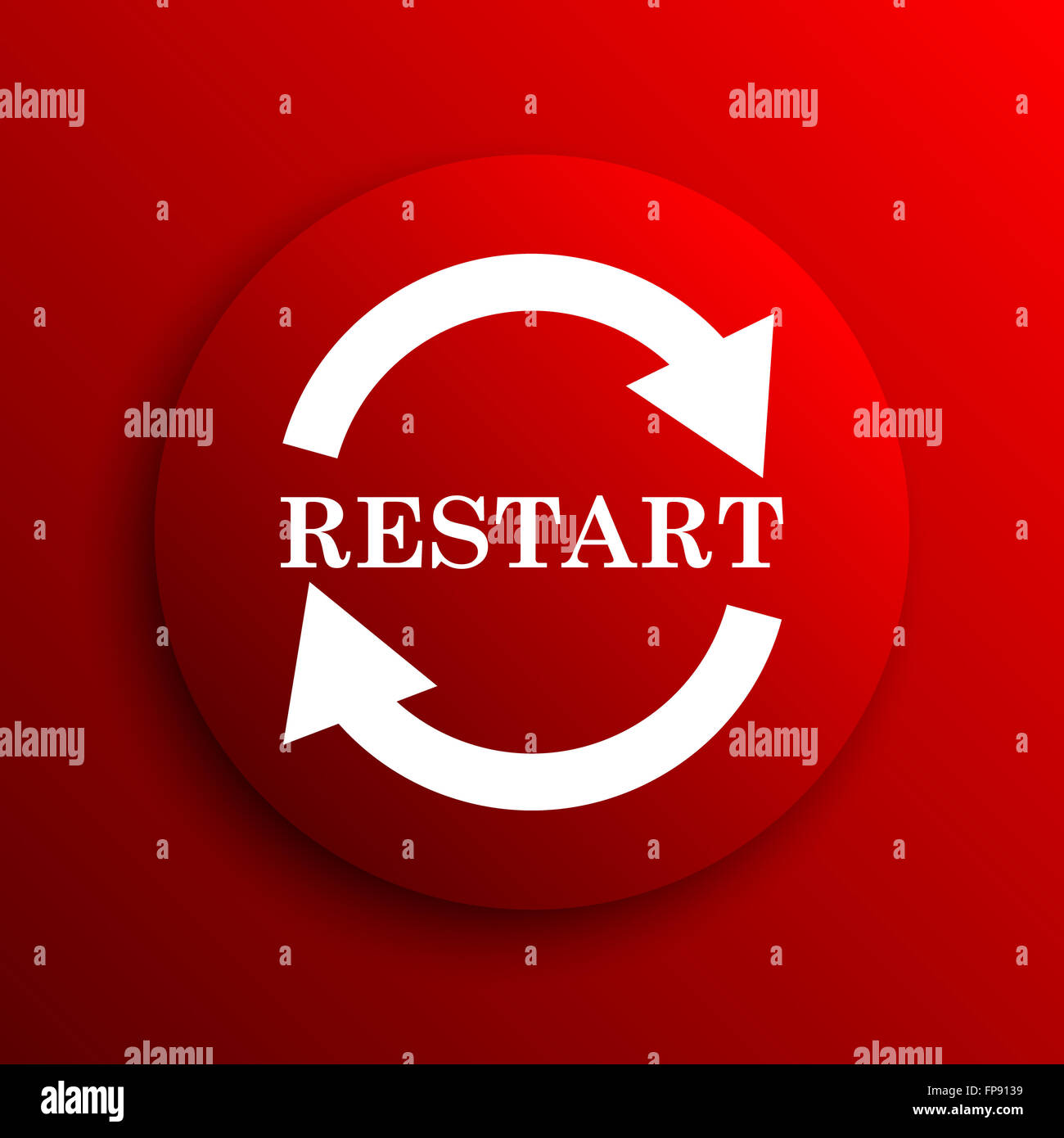 Restart icon. Internet button on white background Stock Photo - Alamy