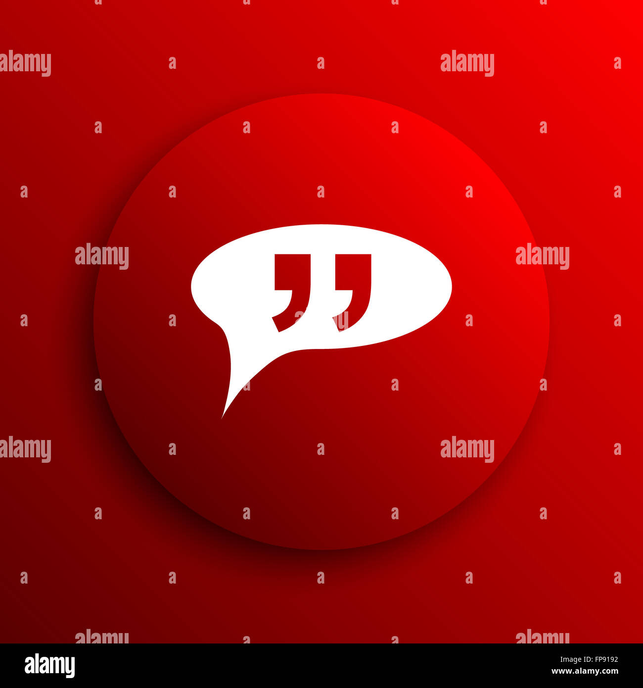 Double quotes icon. Internet button on white background Stock Photo - Alamy