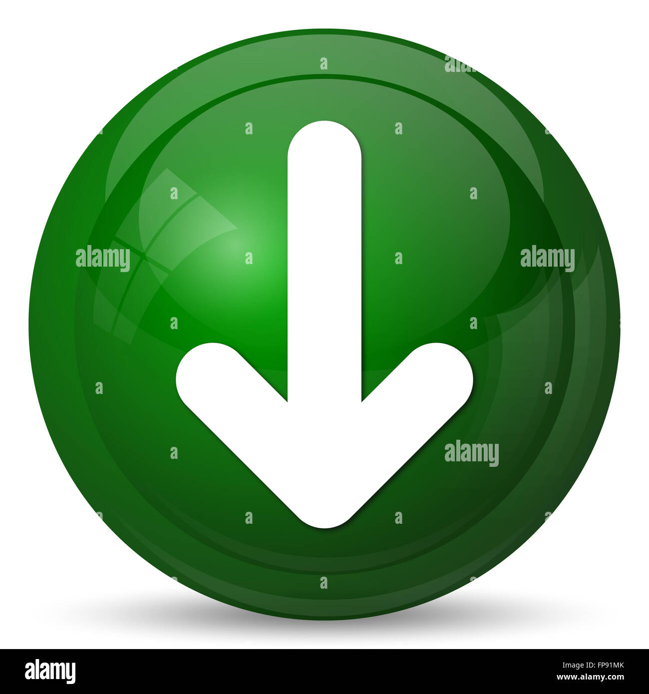 Down arrow icon. Internet button on white background Stock Photo - Alamy