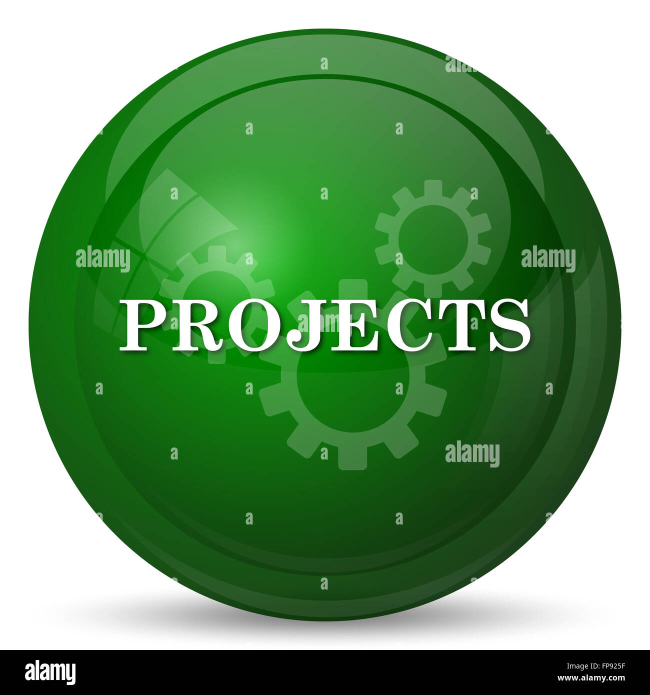 Projects icon. Internet button on white background Stock Photo - Alamy