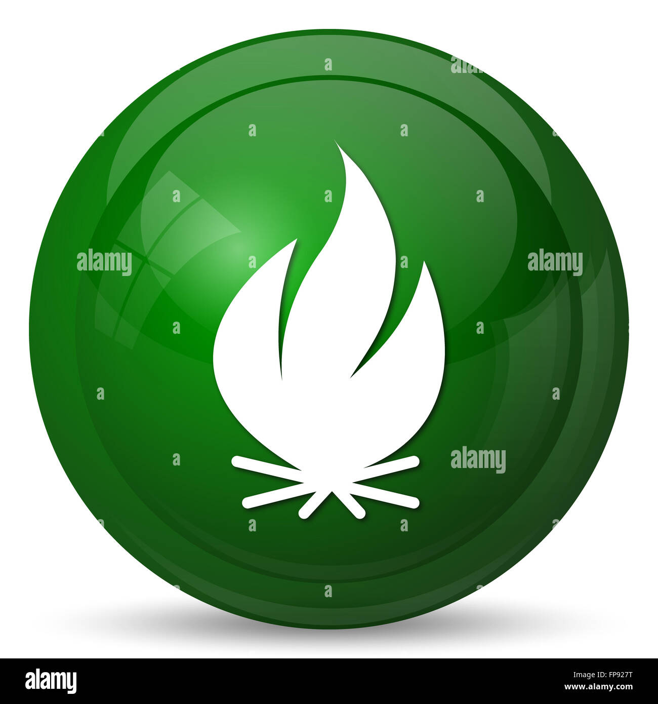 Fire icon. Internet button on white background Stock Photo - Alamy