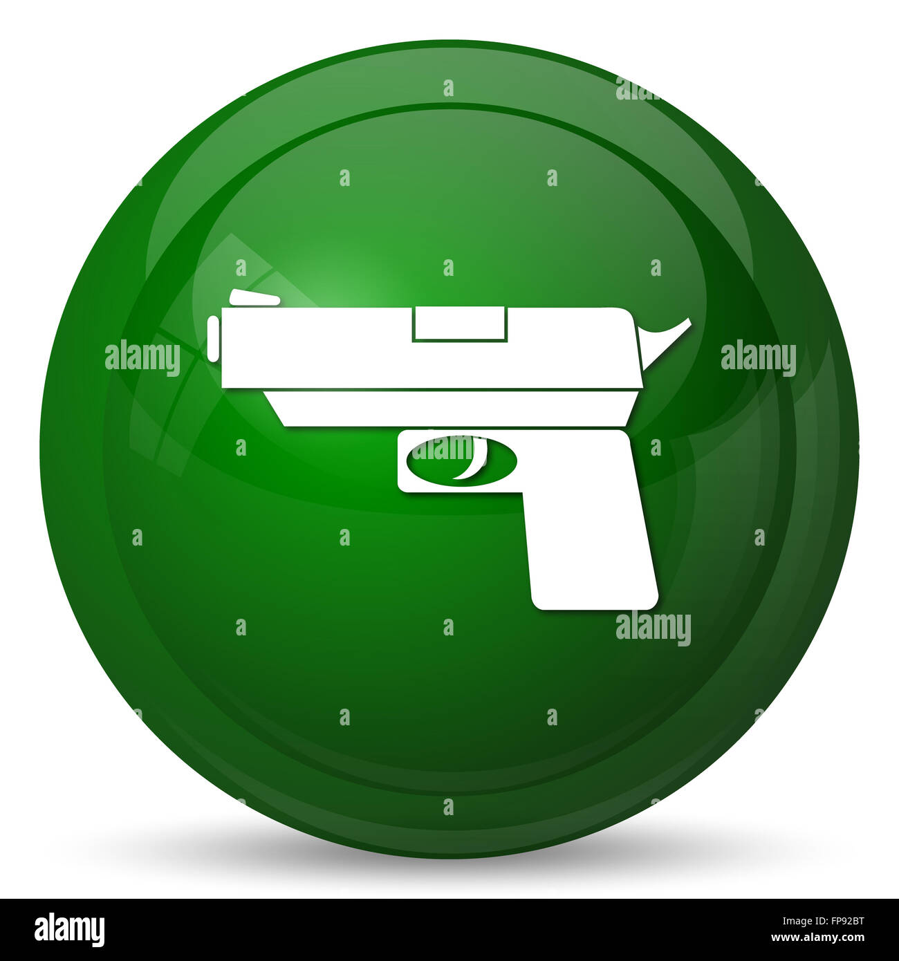 Gun icon. Internet button on white background Stock Photo - Alamy