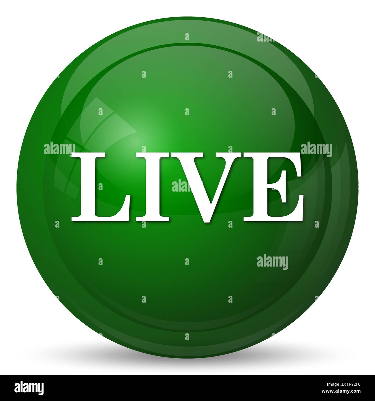 Live icon. Internet button on white background Stock Photo - Alamy