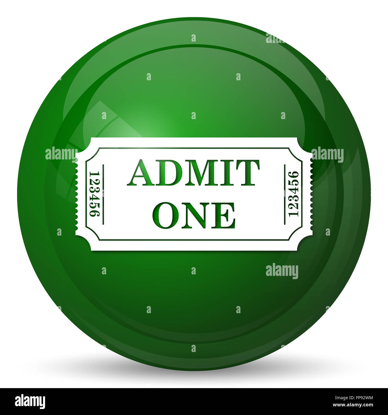 Admin one ticket icon. Internet button on white background Stock Photo ...