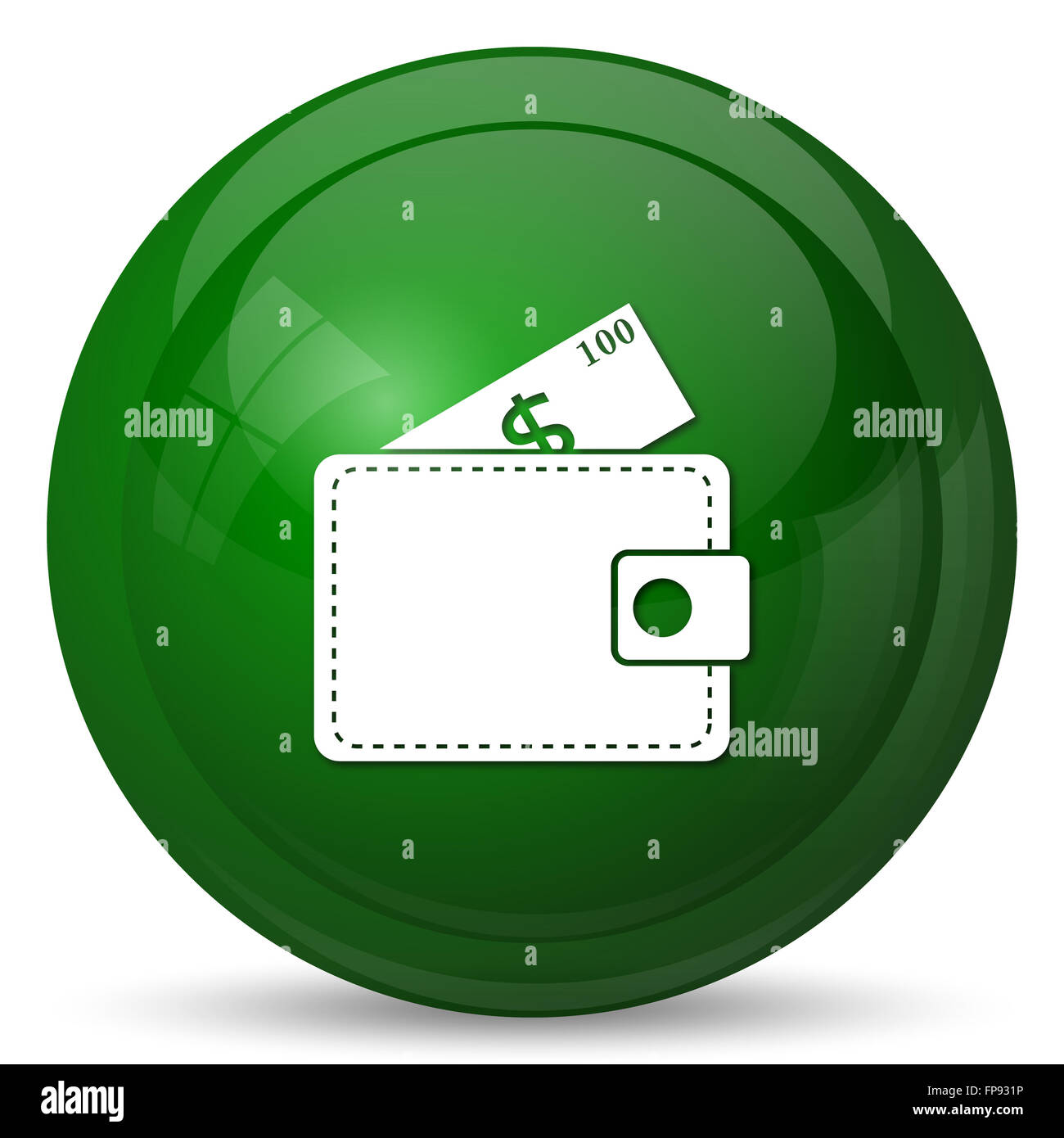 Wallet icon. Internet button on white background Stock Photo - Alamy