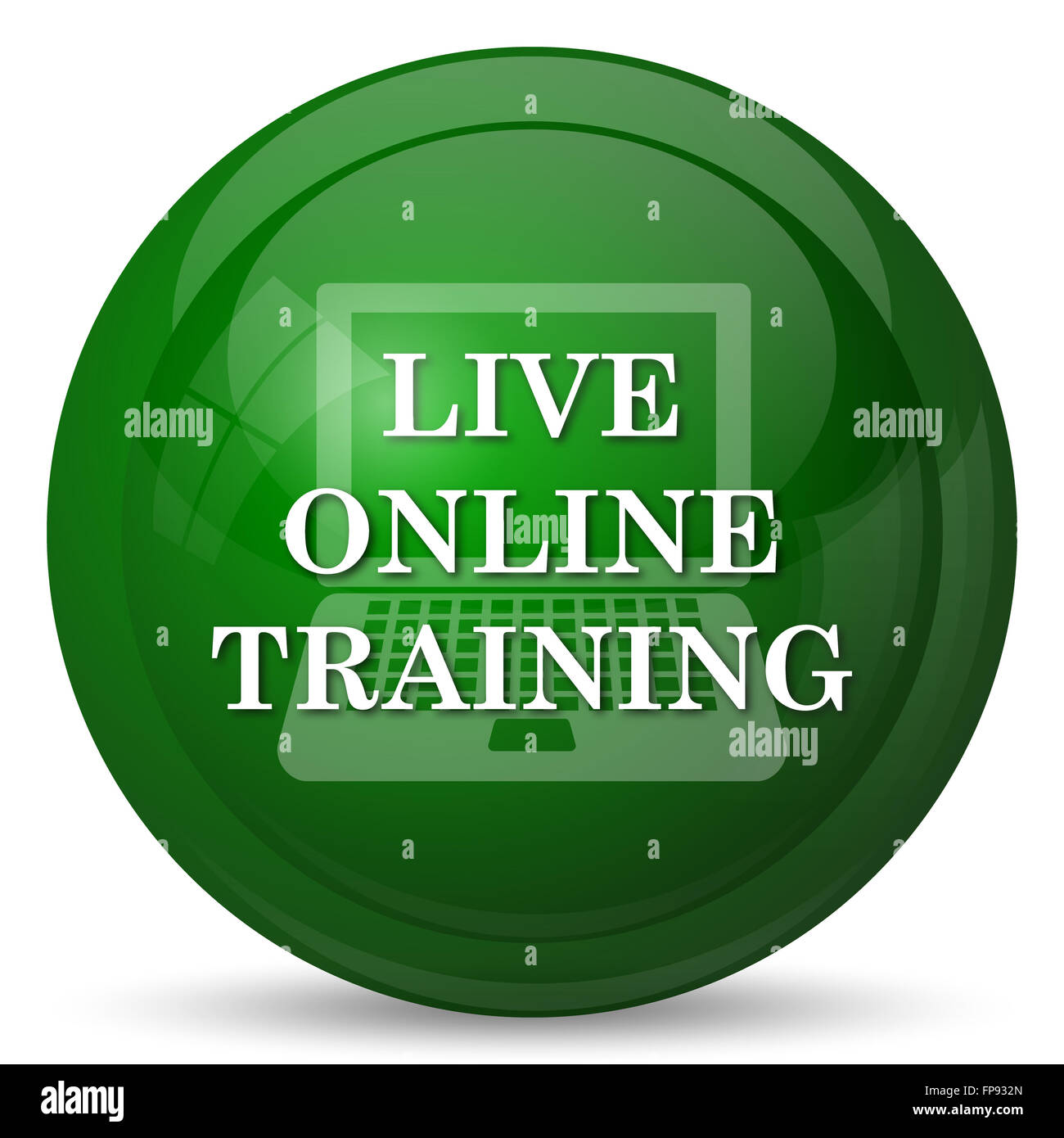 Live online training icon. Internet button on white background Stock ...
